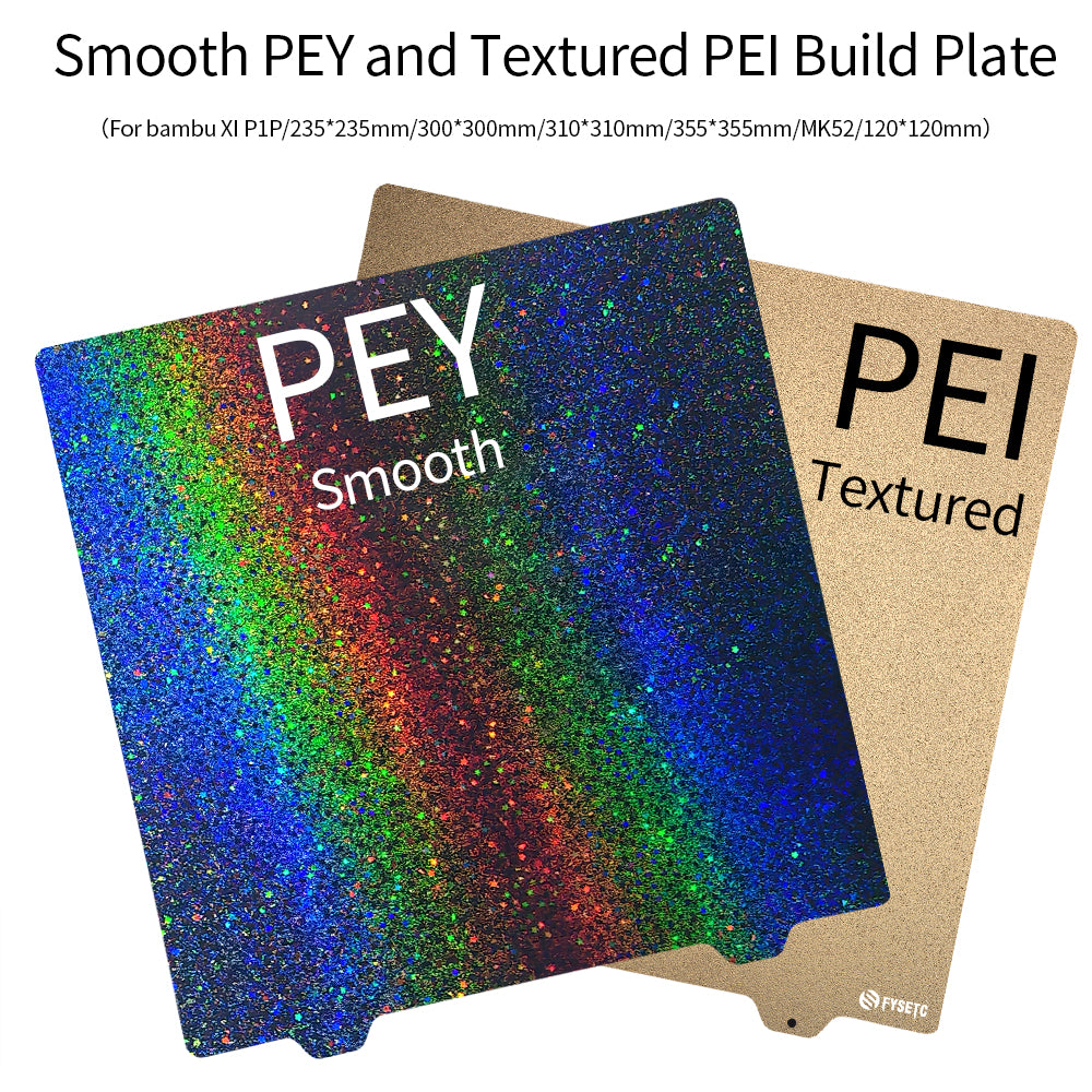 FYSETC Smooth PEY and Textured PEI Build Plate Double side Printing St