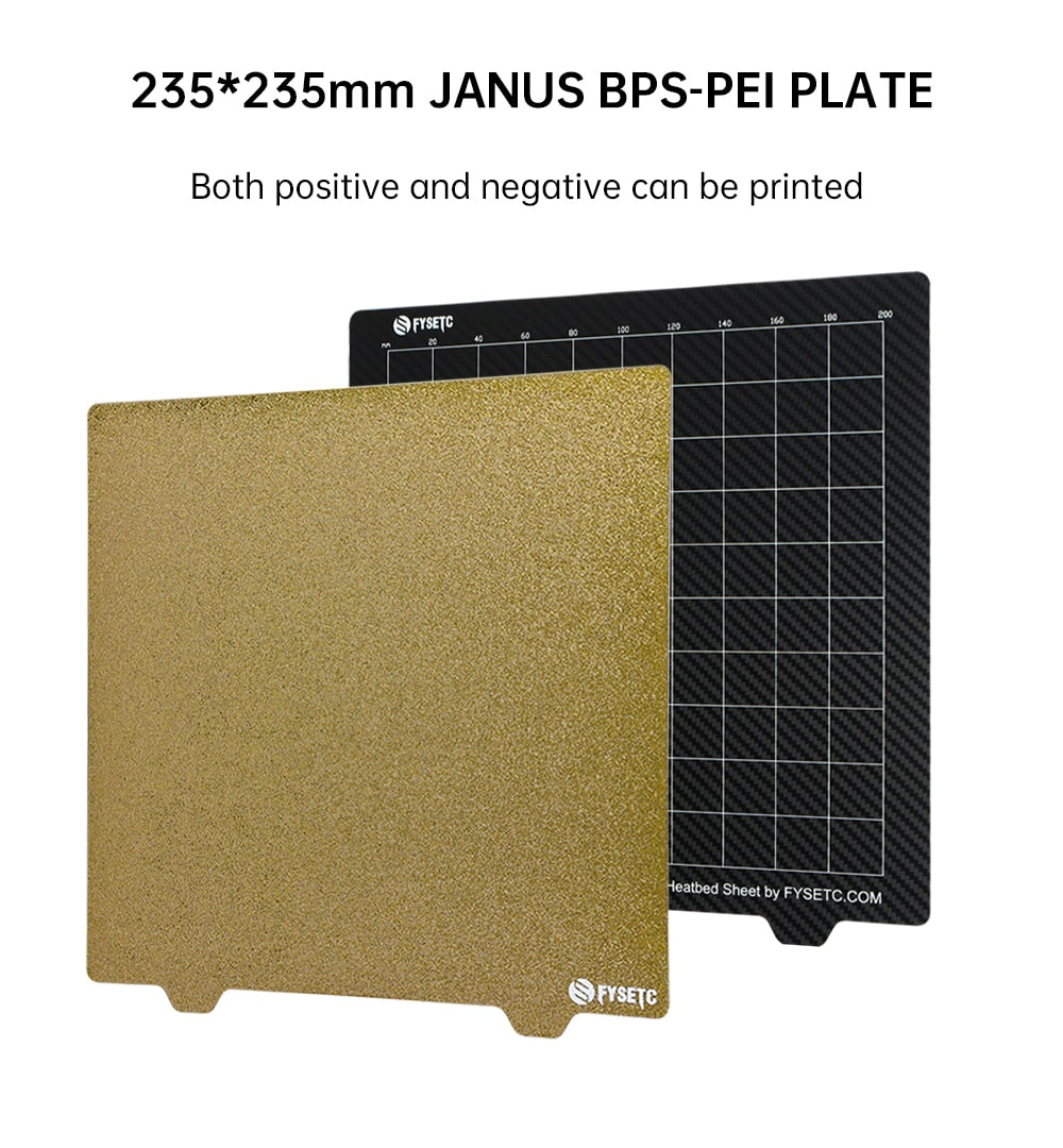 FYSETC PET Dual Carbon Fiber & Textured PEI JANUS BPS-PET