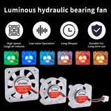 Luminous hydraulic bearing fan 12V/24V 2510/3010/4010 LED Light Silent Hydraulic Bearing Fan Cooler Heatsink For 3D Printer