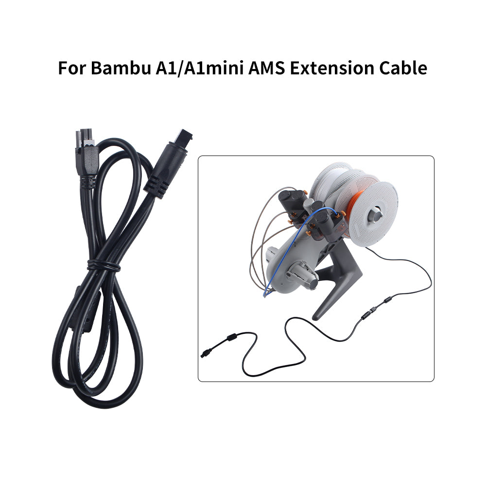 For Bambu Lab A1/A1 mini AMS Extension Cable AMS Lite 1M 4-pin With Magnetic Ring for Bambu A1 A1 mini 3d Printers