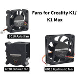 3D Printer Fan 3010 Axial Fan and 4020 Blower Fan and 6015 Hydraulic Fan 24V For Creality K1/K1 Max 3D Printer