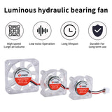 Luminous hydraulic bearing fan 12V/24V 2510/3010/4010 LED Light Silent Hydraulic Bearing Fan Cooler Heatsink For 3D Printer