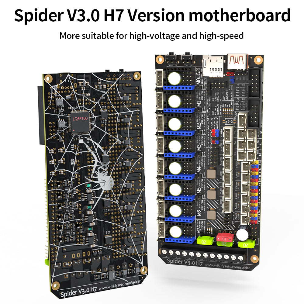 FYSETC Spider V3.0 H7 32 Bit MotherBoard Drive STM32H723VGT6 550Mhz High Voltage Driver High Speed For Voron Kit