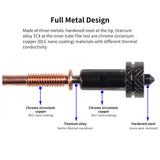 Latest Upgraded High Flow Hotend Voron Integrated Detachable with Hardened Steel 0.4mm Nozzle Titanium/TC4 Material Parts