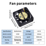 FYSETC DC 5V 4010 Deep Groove Balf Bearing Cooling Fan For Bambu X1 P1 4010 Motherboard Cooling Fan