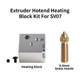 For SV07 Extruder Hotend Heating Block Kit High Quality Brass Nozzle High Temperature Resistant Kit For Sovol SV07 3D Printer