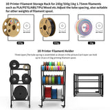 3D Printer Filament Storage Rack Wide Rolling Filament Spool Holders Racks with Wheels Heavy Duty Metal Shelf for PLA/ABS/TPU