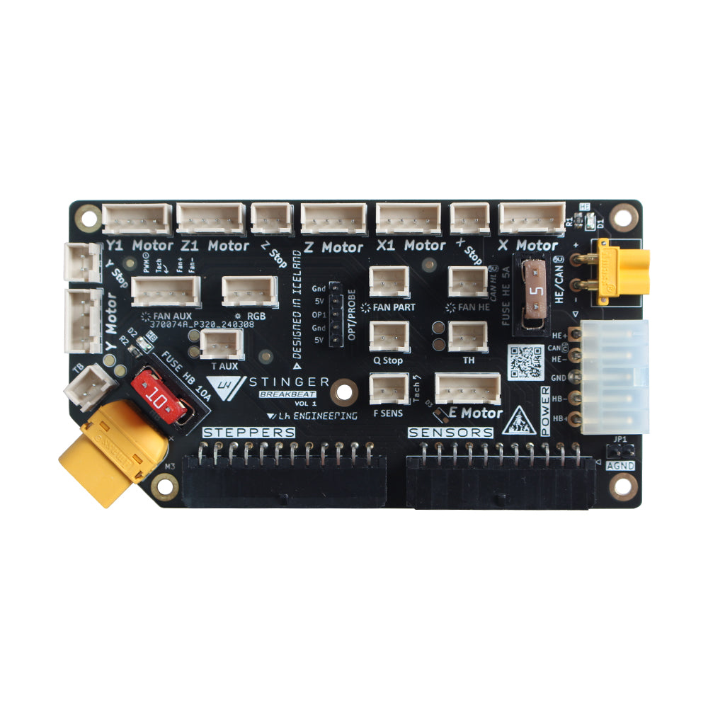 LH Stinger Breakbeat Board With Cable Support for 7 Stepper Motors And CAN Bus Alternative Wiring for the LH Stinger 3D Printer